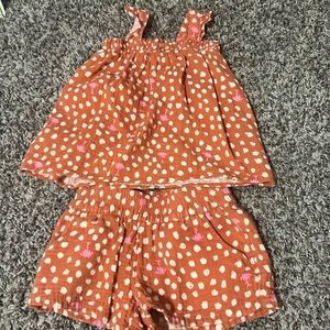 Cat&Jack set of shorts and top orange XS 4/5